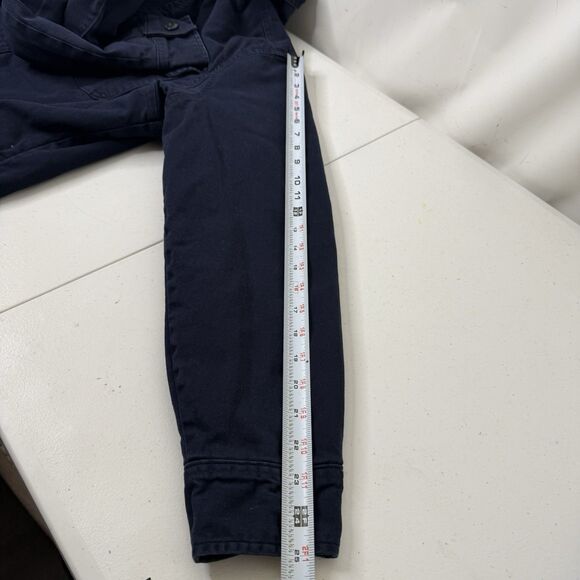 Jachs New York Mens L Sherpa Lined Shacket Canvas Shirt Jacket Navy Elbow Patch - Picture 10 of 10